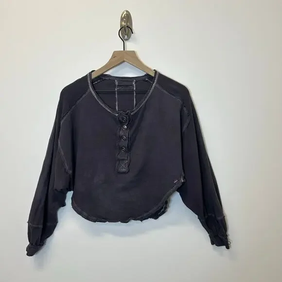 Free People Melodi Henley in Blue Quarry Women’s Size XS - Picture 5 of 13